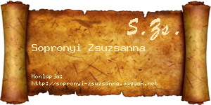 Sopronyi Zsuzsanna névjegykártya