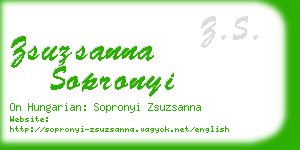 zsuzsanna sopronyi business card